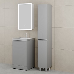 Style Line Мебель для ванной с кварцевой раковиной серый шелк Батлер 50 серая Люкс антискрейтч Plus – фотография-2